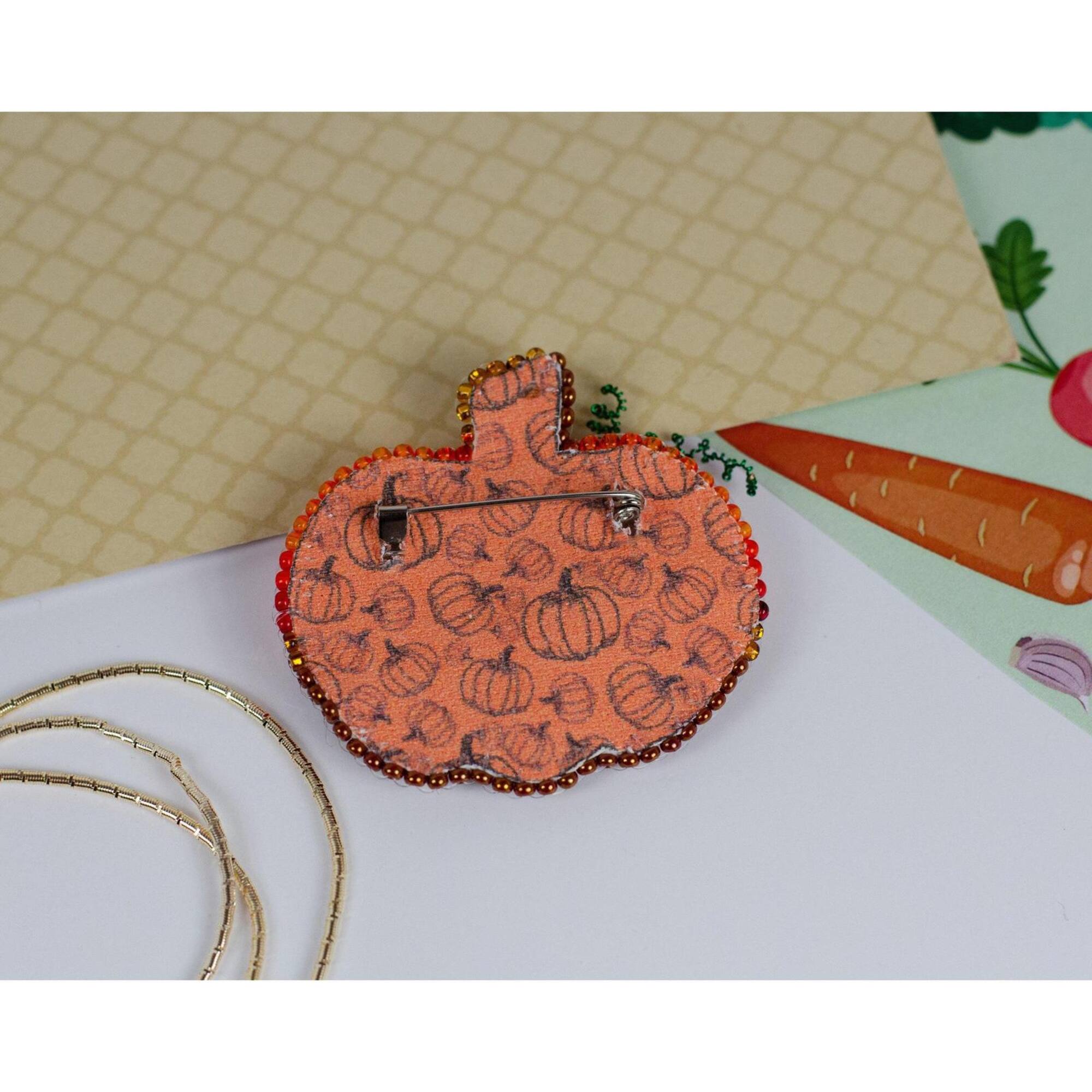Abris Art Golden Pumpkin Bead Embroidery Decoration Kit